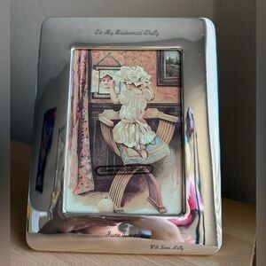 Vintage Silver Plate Picture Frame Korea 3422